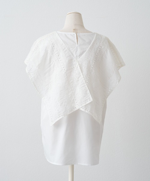 PUAL CE CIN（ピュアルセシン）の「スクエア刺繍レースブラウス（シャツ/ブラウス・レディース・ブラック/オフホワイト・MEDIUM）」の18枚目の写真