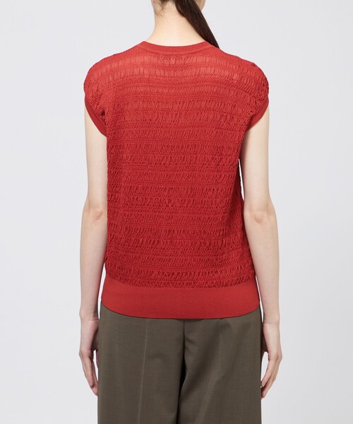 EPOCA(エポカ)の「シアーシャーリングニット プルオーバー(Tシャツ/カットソー・レディース・レッド系その他3/ホワイト/ブラック・40)」の9枚目の写真