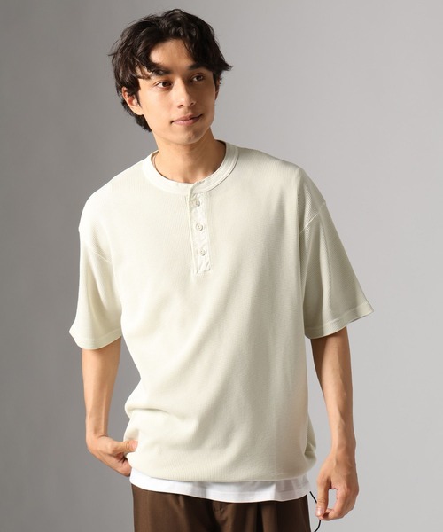 BAYFLOW（ベイフロー）の「[セットでお得]ピグメントワッフルヘンリーネックTEE[シルエット変更可]（Tシャツ/カットソー・メンズ・セージグリーン/チャコール/ネイビー/オフホワイト/ピンク/カーキ・MEDIUM/LARGE）」の22枚目の写真
