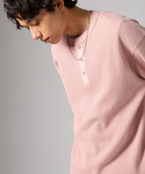 BAYFLOW（ベイフロー）の「[セットでお得]ピグメントワッフルヘンリーネックTEE[シルエット変更可]（Tシャツ/カットソー・メンズ・セージグリーン/チャコール/ネイビー/オフホワイト/ピンク/カーキ・MEDIUM/LARGE）」の11枚目の写真