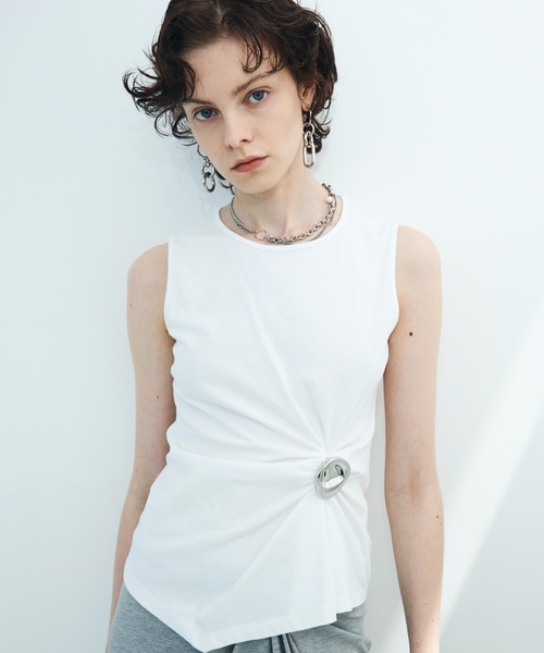JOSE MOON（ジョゼムーン）の「<SIGNATURE PIN>TANK TOP/タンクトップ（タンクトップ・レディース・ホワイト/ブラック/ピンク・FREE）」の2枚目の写真