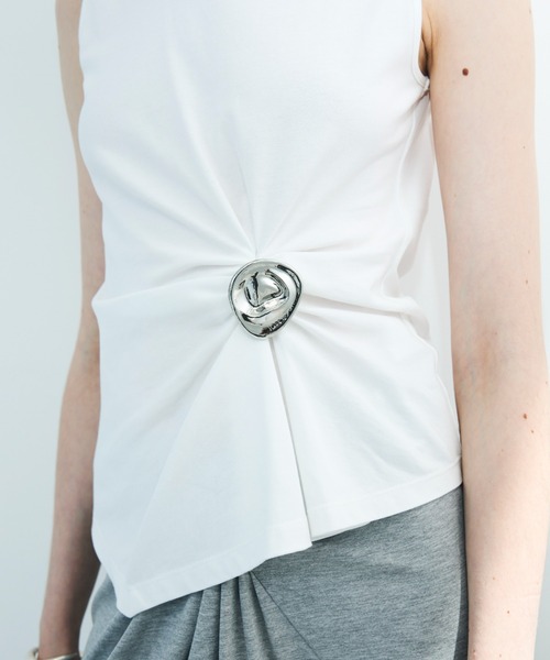 JOSE MOON（ジョゼムーン）の「<SIGNATURE PIN>TANK TOP/タンクトップ（タンクトップ・レディース・ホワイト/ブラック/ピンク・FREE）」の6枚目の写真