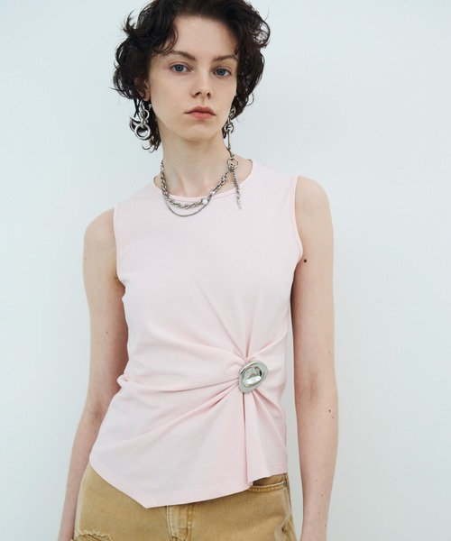 JOSE MOON（ジョゼムーン）の「<SIGNATURE PIN>TANK TOP/タンクトップ（タンクトップ・レディース・ホワイト/ブラック/ピンク・FREE）」の8枚目の写真