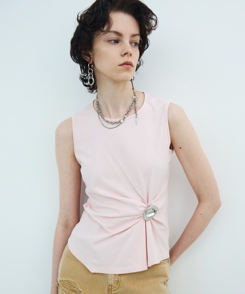 JOSE MOON（ジョゼムーン）の「<SIGNATURE PIN>TANK TOP/タンクトップ（タンクトップ・レディース・ホワイト/ブラック/ピンク・FREE）」の9枚目の写真
