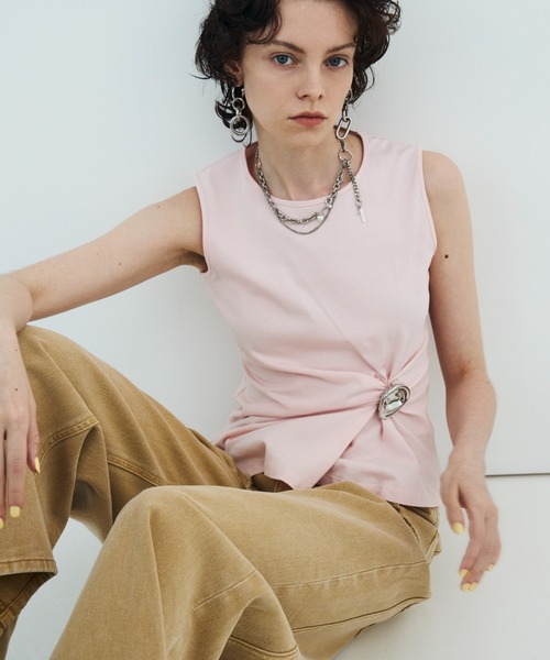 JOSE MOON（ジョゼムーン）の「<SIGNATURE PIN>TANK TOP/タンクトップ（タンクトップ・レディース・ホワイト/ブラック/ピンク・FREE）」の18枚目の写真