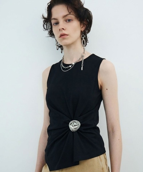 JOSE MOON（ジョゼムーン）の「<SIGNATURE PIN>TANK TOP/タンクトップ（タンクトップ・レディース・ホワイト/ブラック/ピンク・FREE）」の19枚目の写真