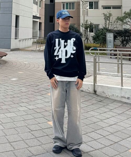 ULIFEZIP（ユーライフジー）の「クラスターオーバーサイズマンツーマン5カラー[ULZM_5032]（スウェット・メンズ・グレー/ホワイト/ネイビー/アイボリー/ブラック・LARGE/3XL/MEDIUM/2XL/X-LARGE/4XL）」の13枚目の写真