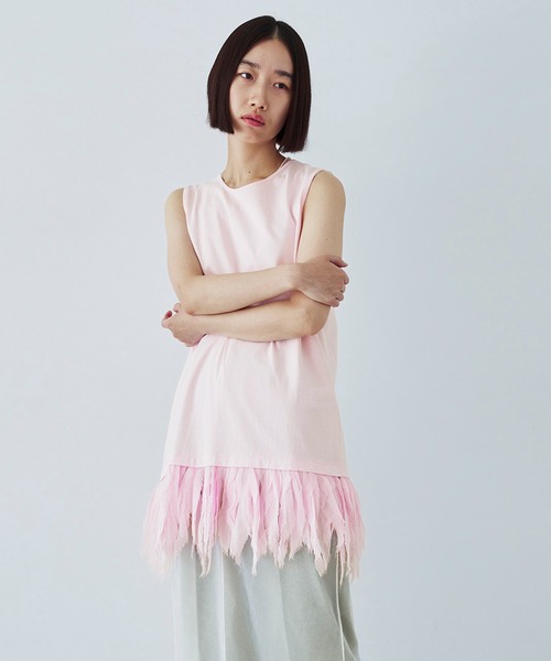AAYUSHI for ADAM ET ROPE'】別注Feather frill cut&sew tunic（T