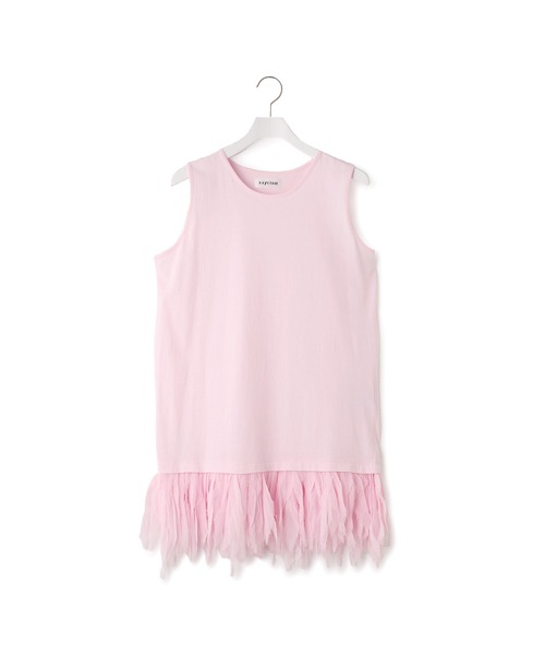 ADAM ET ROPE'(アダムエロペ)の「【AAYUSHI for ADAM ET ROPE'】別注Feather frill cut&sew tunic(Tシャツ/カットソー・レディース・ブラック/ピンク・FREE)」の9枚目の写真