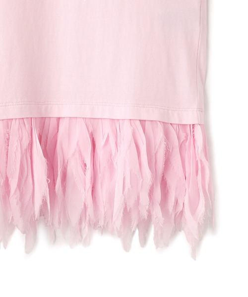 ADAM ET ROPE'(アダムエロペ)の「【AAYUSHI for ADAM ET ROPE'】別注Feather frill cut&sew tunic(Tシャツ/カットソー・レディース・ブラック/ピンク・FREE)」の12枚目の写真