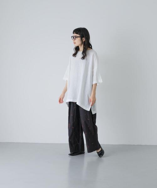 かぐれ（カグレ）の「リネンワイドプルオーバーシャツ（シャツ/ブラウス・レディース・ブラウン/オフホワイト/ブラック・FREE）」の7枚目の写真