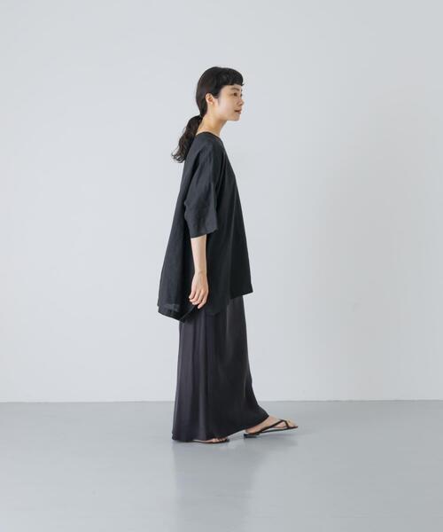 かぐれ（カグレ）の「リネンワイドプルオーバーシャツ（シャツ/ブラウス・レディース・ブラウン/オフホワイト/ブラック・FREE）」の16枚目の写真