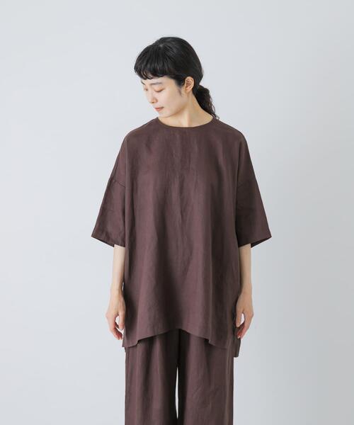 かぐれ(カグレ)の「リネンワイドプルオーバーシャツ(シャツ/ブラウス・レディース・ブラウン/オフホワイト/ブラック・FREE)」の15枚目の写真