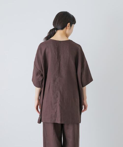 かぐれ(カグレ)の「リネンワイドプルオーバーシャツ(シャツ/ブラウス・レディース・ブラウン/オフホワイト/ブラック・FREE)」の16枚目の写真