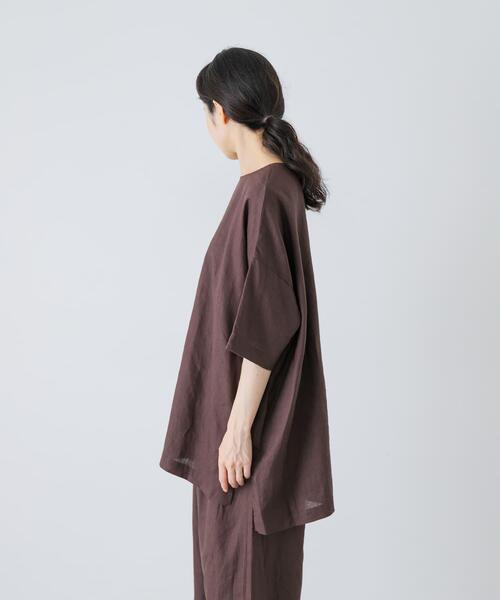 かぐれ(カグレ)の「リネンワイドプルオーバーシャツ(シャツ/ブラウス・レディース・ブラウン/オフホワイト/ブラック・FREE)」の17枚目の写真