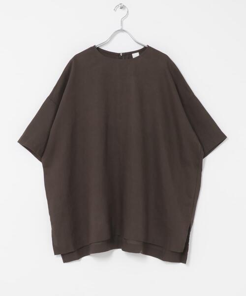 かぐれ(カグレ)の「リネンワイドプルオーバーシャツ(シャツ/ブラウス・レディース・ブラウン/オフホワイト/ブラック・FREE)」の21枚目の写真