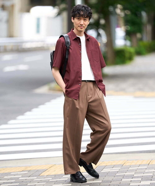 a.v.v(アーヴェヴェ)の「【接触冷感/イージーケア/洗濯機で洗える/毛玉になりにくい】ツイルストレッチサイドアジャスターワイドパンツ(その他パンツ・メンズ・チャコールグレー/ブラウン・46/48)」の4枚目の写真