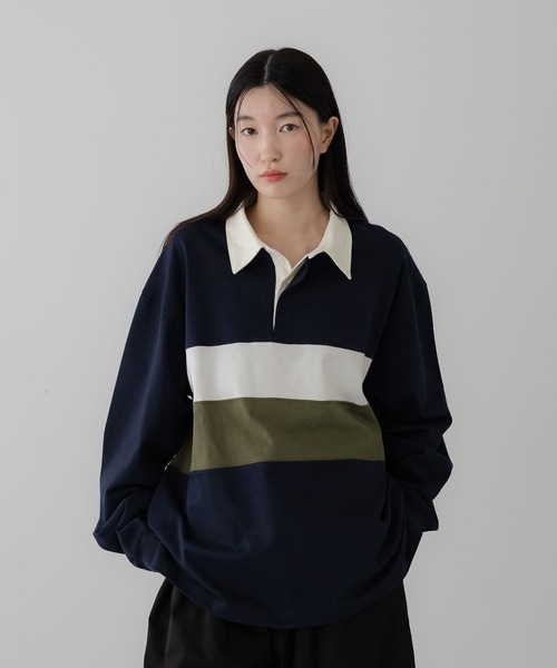 LOWRYS FARM（ローリーズファーム）の「【LFM(U)】フロントパネルラガーシャツ　1069572（Tシャツ/カットソー・メンズ・ブラウン/ネイビー・LARGE/MEDIUM）」の2枚目の写真