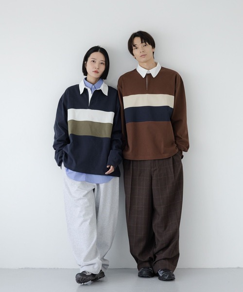 LOWRYS FARM（ローリーズファーム）の「【LFM(U)】フロントパネルラガーシャツ　1069572（Tシャツ/カットソー・メンズ・ブラウン/ネイビー・LARGE/MEDIUM）」の3枚目の写真