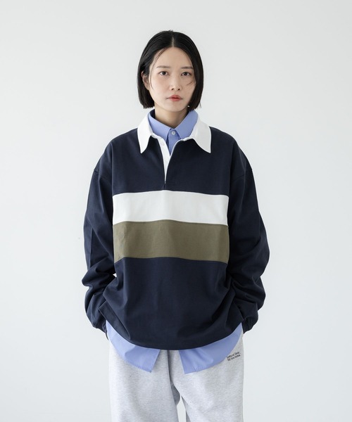 LOWRYS FARM（ローリーズファーム）の「【LFM(U)】フロントパネルラガーシャツ　1069572（Tシャツ/カットソー・メンズ・ブラウン/ネイビー・LARGE/MEDIUM）」の6枚目の写真