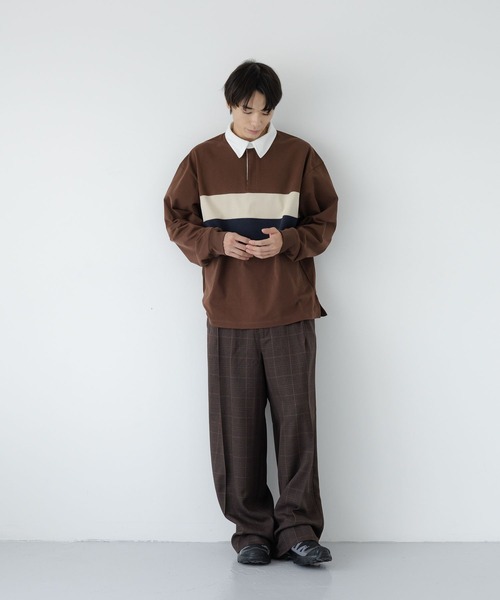 LOWRYS FARM（ローリーズファーム）の「【LFM(U)】フロントパネルラガーシャツ　1069572（Tシャツ/カットソー・メンズ・ブラウン/ネイビー・LARGE/MEDIUM）」の12枚目の写真