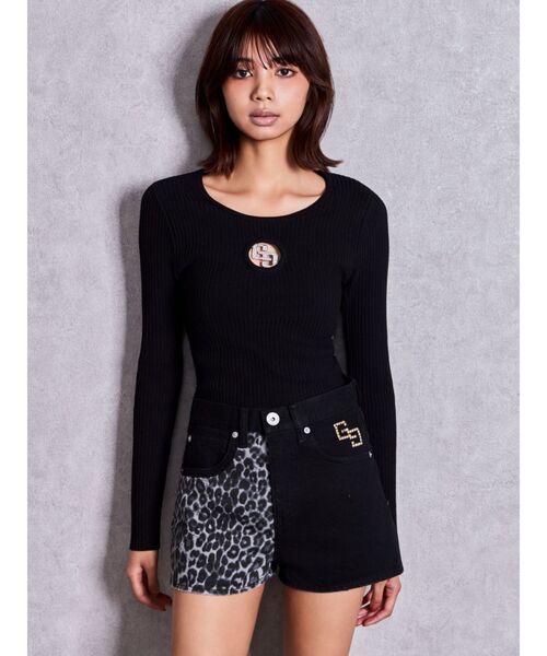 GYDA(ジェイダ)の「GG studs leopardショートパンツ(その他パンツ・レディース・ブラック/ブラウン・SMALL/MEDIUM)」の7枚目の写真
