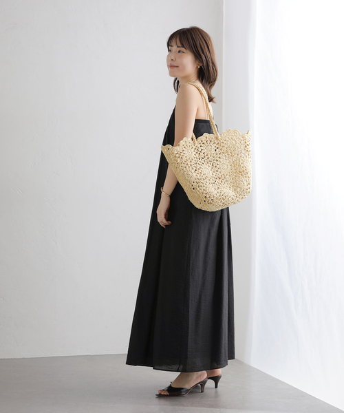 La TOTALITE（ラトータリテ）の「HANDICRAFT SAIGON/ハンディクラフト サイゴン ジュートニットバッグ（ショルダーバッグ・レディース・イエロー/ブラック・FREE）」の4枚目の写真