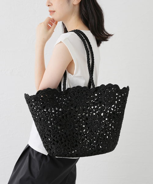 La TOTALITE（ラトータリテ）の「HANDICRAFT SAIGON/ハンディクラフト サイゴン ジュートニットバッグ（ショルダーバッグ・レディース・イエロー/ブラック・FREE）」の14枚目の写真