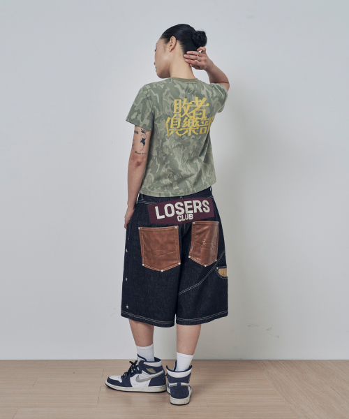 LOSERS CLUB(ルーザーズクラブ)の「レザーパッチスタースタッズバミューダデニムパンツインディゴ(デニムパンツ・レディース・その他・1/2/3/4/0)」の6枚目の写真