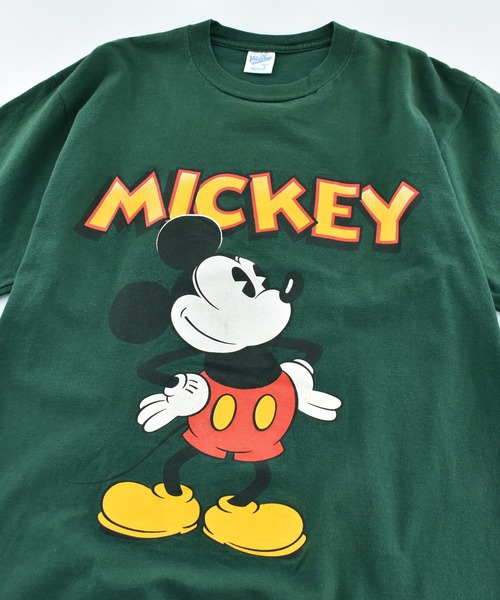 DISNEY VINTAGE(ディズニーヴィンテージ)の「【USED】90’s Velva Sheen “Mickey” キャラクター Tシャツ(Tシャツ/カットソー・メンズ・グリーン・LARGE)」の2枚目の写真