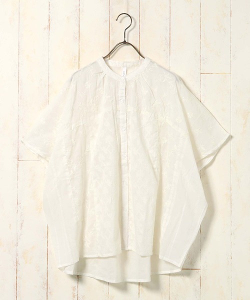Bleu Bleuet(ブルーブルーエ)の「パッチワークドルマンブラウス(シャツ/ブラウス・レディース・ミント/ホワイト/ブラック・FREE)」の18枚目の写真