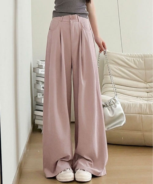 kirakiraShop(キラキラショップ)の「ヴィンテージ タック ワイドパンツ(その他パンツ・レディース・ピンク/ブルー/クリーム・M/L)」の14枚目の写真