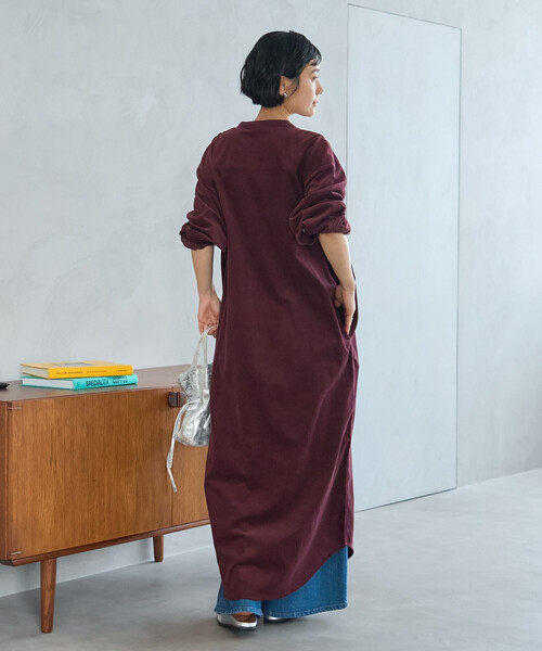 FREAK'S STORE(フリークスストア)の「RED KAP × FREAK'S STORE/レッドキャップ 別注 コーデュロイ シャツワンピース(シャツワンピース・レディース・ワインレッド/ナチュラル/チャコールグレー・SMALL/MEDIUM)」の5枚目の写真