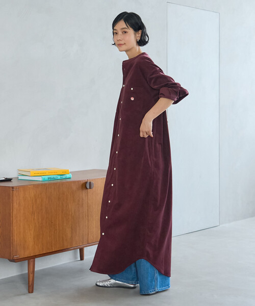 FREAK'S STORE(フリークスストア)の「RED KAP × FREAK'S STORE/レッドキャップ 別注 コーデュロイ シャツワンピース(シャツワンピース・レディース・ワインレッド/ナチュラル/チャコールグレー・SMALL/MEDIUM)」の6枚目の写真