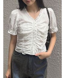 MURUA | ウエストギャザースクエアブラウス(シャツ/ブラウス)