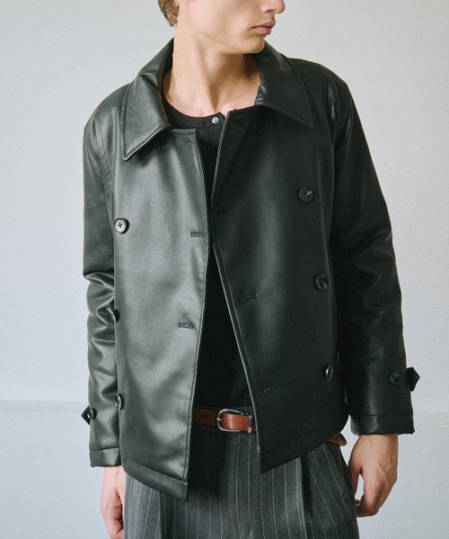 Adoon plain(アドーンプレーン)の「Assorted Short Peacoat / アソートショートPコート(ピーコート・メンズ・ブラック/チャコールグレー/ブラック系その他・LARGE/MEDIUM)」の1枚目の写真