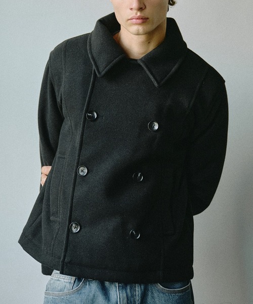 Adoon plain(アドーンプレーン)の「Assorted Short Peacoat / アソートショートPコート(ピーコート・メンズ・ブラック/チャコールグレー/ブラック系その他・LARGE/MEDIUM)」の2枚目の写真