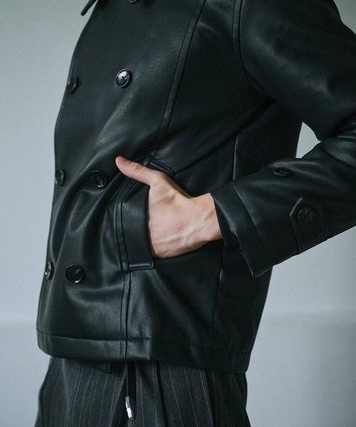 Adoon plain(アドーンプレーン)の「Assorted Short Peacoat / アソートショートPコート(ピーコート・メンズ・ブラック/チャコールグレー/ブラック系その他・LARGE/MEDIUM)」の19枚目の写真