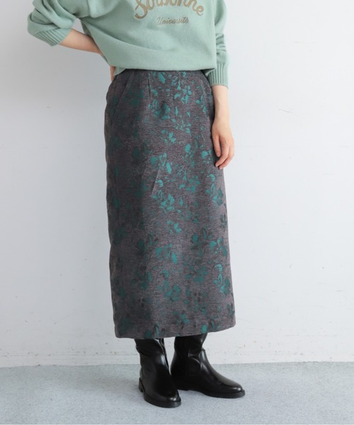 NOMBRE IMPAIR(ノンブルアンペール)の「【予約】フラワーモールJQ ストレートスカート(スカート・レディース・ブラウン/チャコールグレー・FREE)」の2枚目の写真