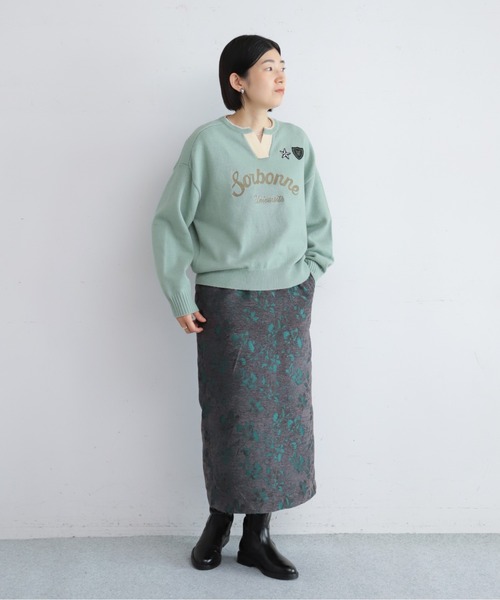NOMBRE IMPAIR(ノンブルアンペール)の「【予約】フラワーモールJQ ストレートスカート(スカート・レディース・ブラウン/チャコールグレー・FREE)」の6枚目の写真