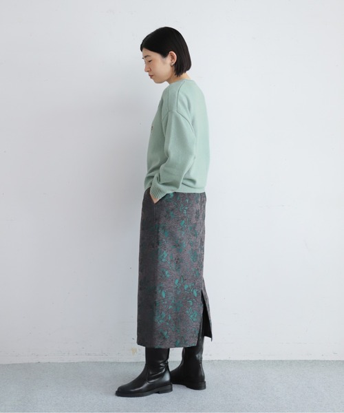 NOMBRE IMPAIR(ノンブルアンペール)の「【予約】フラワーモールJQ ストレートスカート(スカート・レディース・ブラウン/チャコールグレー・FREE)」の7枚目の写真