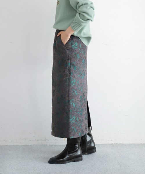 NOMBRE IMPAIR(ノンブルアンペール)の「【予約】フラワーモールJQ ストレートスカート(スカート・レディース・ブラウン/チャコールグレー・FREE)」の4枚目の写真