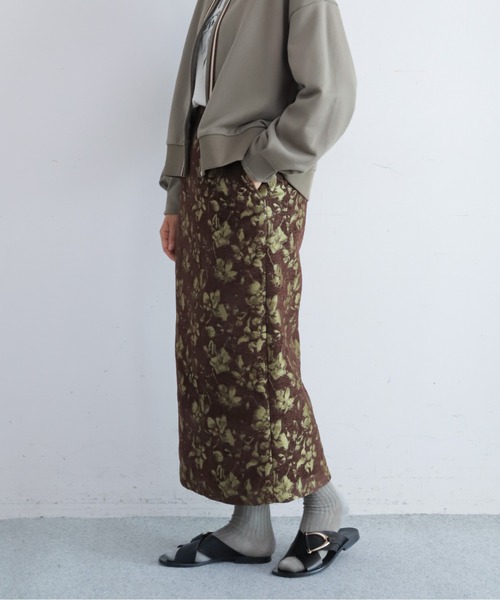 NOMBRE IMPAIR(ノンブルアンペール)の「【予約】フラワーモールJQ ストレートスカート(スカート・レディース・ブラウン/チャコールグレー・FREE)」の12枚目の写真