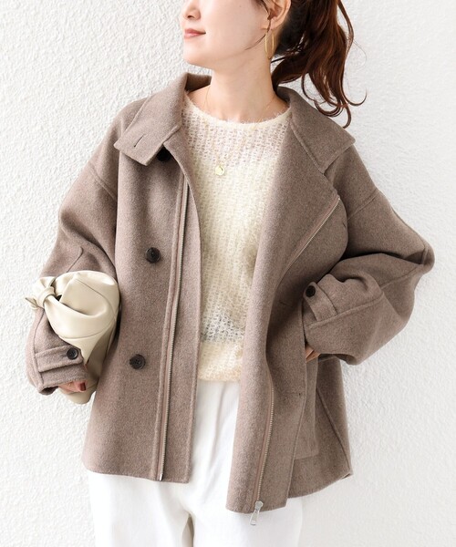 SHIPS(シップス)の「【WEB限定】スタンドカラー リバーコート(その他アウター・レディース・ダークグレー/ナチュラル/ブラウン系・ONE SIZE)」の19枚目の写真