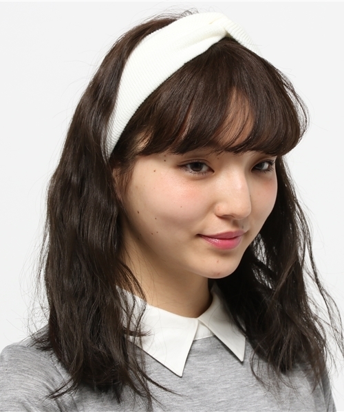 WEGO（ウィゴー）の「WEGO/リブニットターバン（ヘアバンド・レディース・ピンク/オフホワイト/ネイビー/イエロー・FREE）」の2枚目の写真