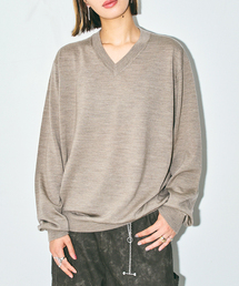 V NECK SWEATER:ニット
