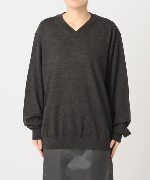 CITYSHOP(シティーショップ)の「V NECK SWEATER:ニット(ニット/セーター・レディース・ブラウン系その他/ライトグレー/ベージュ・FREE)」の10枚目の写真