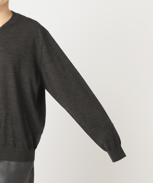 CITYSHOP(シティーショップ)の「V NECK SWEATER:ニット(ニット/セーター・レディース・ブラウン系その他/ライトグレー/ベージュ・FREE)」の14枚目の写真