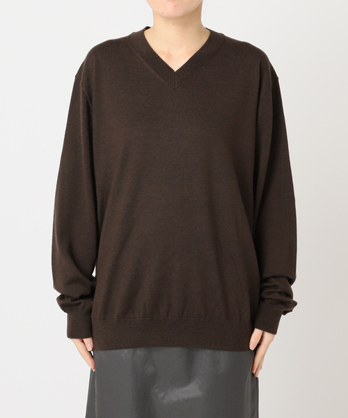 CITYSHOP(シティーショップ)の「V NECK SWEATER:ニット(ニット/セーター・レディース・ブラウン系その他/ライトグレー/ベージュ・FREE)」の17枚目の写真