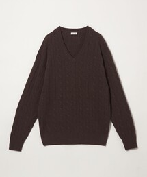 <Steven Alan> オーストラリアンラムズウール ケーブル Vネック ニット